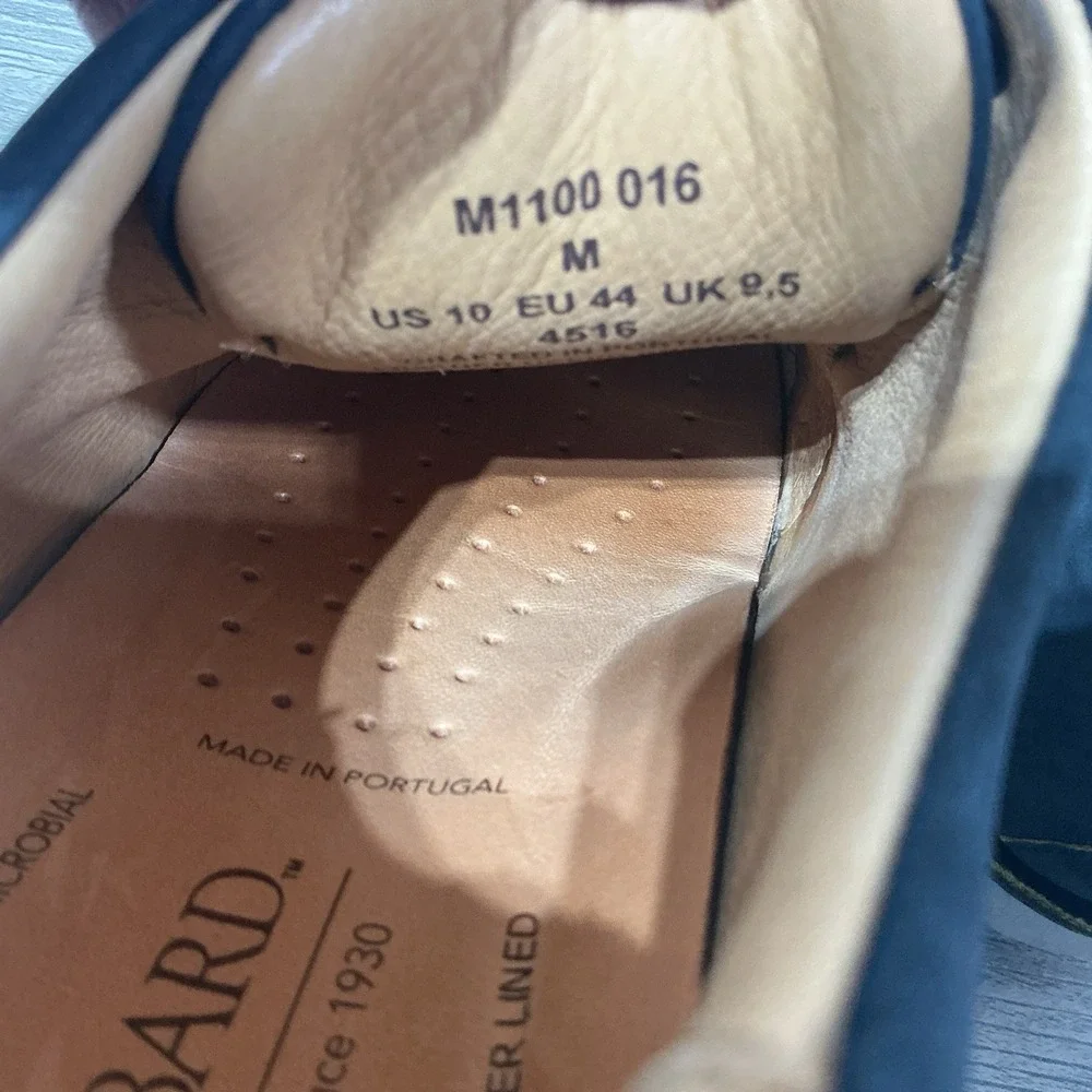 Samuel Hubbard Mens Size 10 M US M1100-016 Lace Up Navy Nubuck Leather Shoes